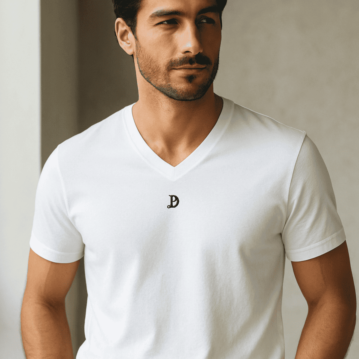Weiches Bio Baumwolle V-Neck Herren Premium T-Shirt